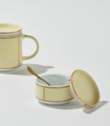 Porcelain Lidded Sugar Pot in Yellow, 10cm