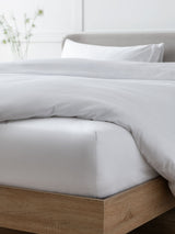 White Collection Luxe 400 Thread Count Egyptian Cotton Sateen Deep Fitted Bed Sheet
