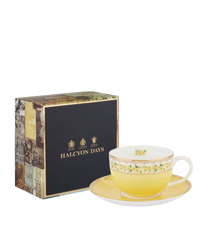 Halcyon Days Shell Garden Floral teacup and saucer, UK version