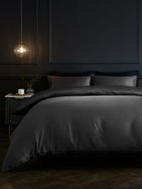 Collection Luxe Charcoal Grey 300 Thread Count Cotton Sateen Duvet Cover and Pillowcase Set