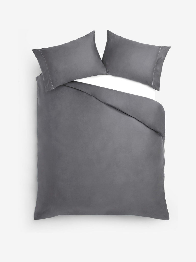 Collection Luxe charcoal grey duvet cover set - British product