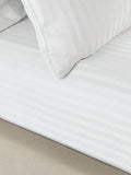 Catherine Lansfield white satin stripe fitted sheet - British product
