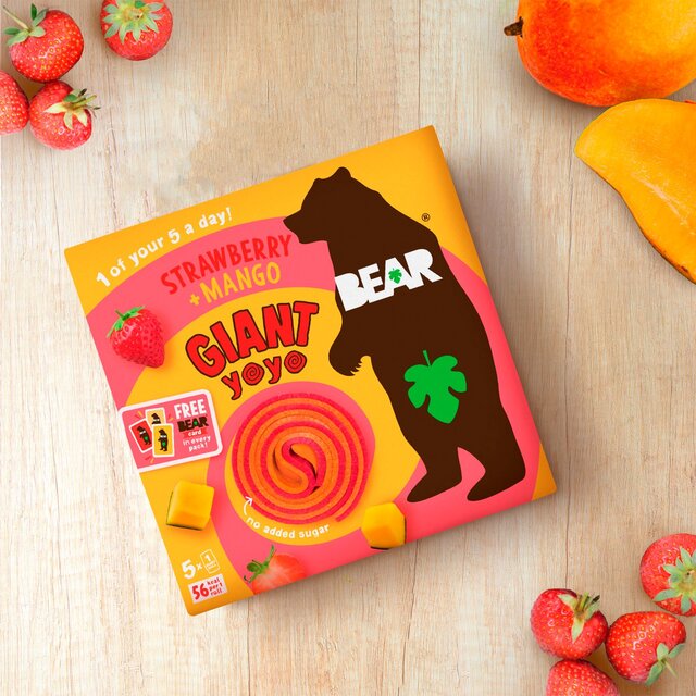 BEAR GIANT Fruit Yoyos Strawberry & Mango Multipack 5 x 20g - McGrocer