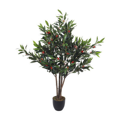 Livingandhome Artificial Olive Tree Floor Plant 120cm H