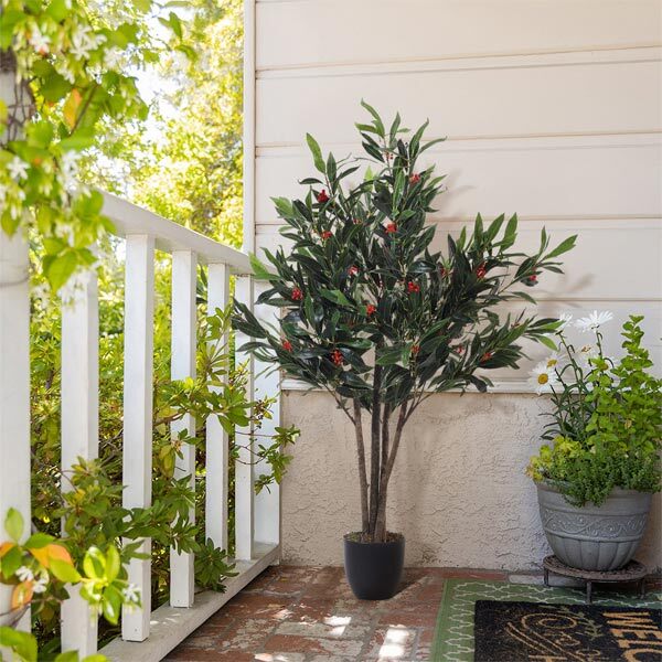 Livingandhome artificial olive tree decorative plant 120cm height , UK version