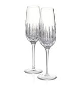 Set of 2 Diamond Engraved Champagne Flutes 315ml