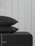 Black cotton rich deep fitted bed sheet - British product