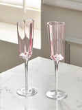 Pink Set of 2 Heart Champagne Flutes Glassware