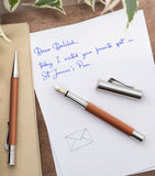 Graf von Faber-Castell wood and platinum-plated classic propelling ballpoint pen - British product