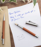 Graf von Faber-Castell wood and platinum-plated classic propelling ballpoint pen - British product