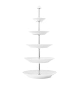 Royal Copenhagen Porcelain White Fluted 5-Layer Étagère Cake Stand