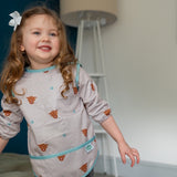 Ziggle Baby Coverall Bib Highland Cow 6-24 Months (British brand)