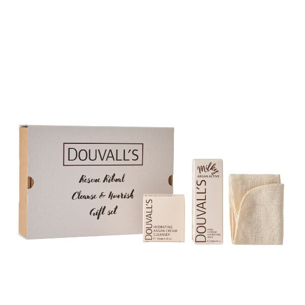 Douvalls Rescue Ritual Cleanse Nourish Skincare Gift Set 160ml - British product
