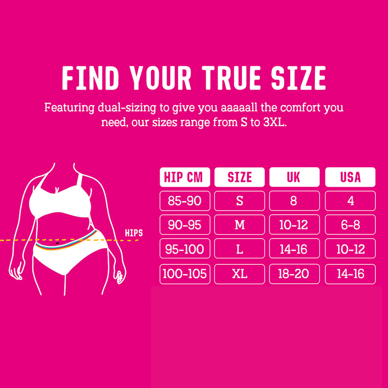 Flo reusable period pants medium flow size medium, imported from the UK