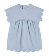 Chloé Kids Cotton Embroidered Logo Dress 6-36 Months