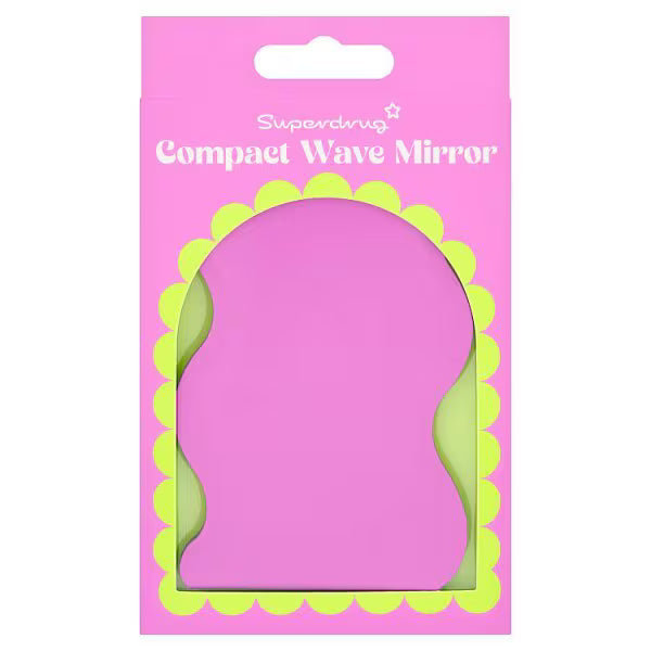 Superdrug compact mirror wave design 10.9 x 7 cm (British brand)
