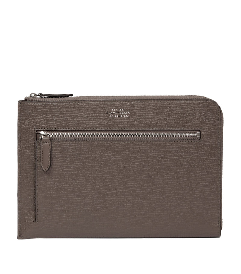Soft Leather Organizer Pouch with Multiple Pockets, 19cm x 26cm x 3cm