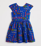 Ralph Lauren Kids cotton poplin printed dress for children aged 2-7 years, imported from the UK