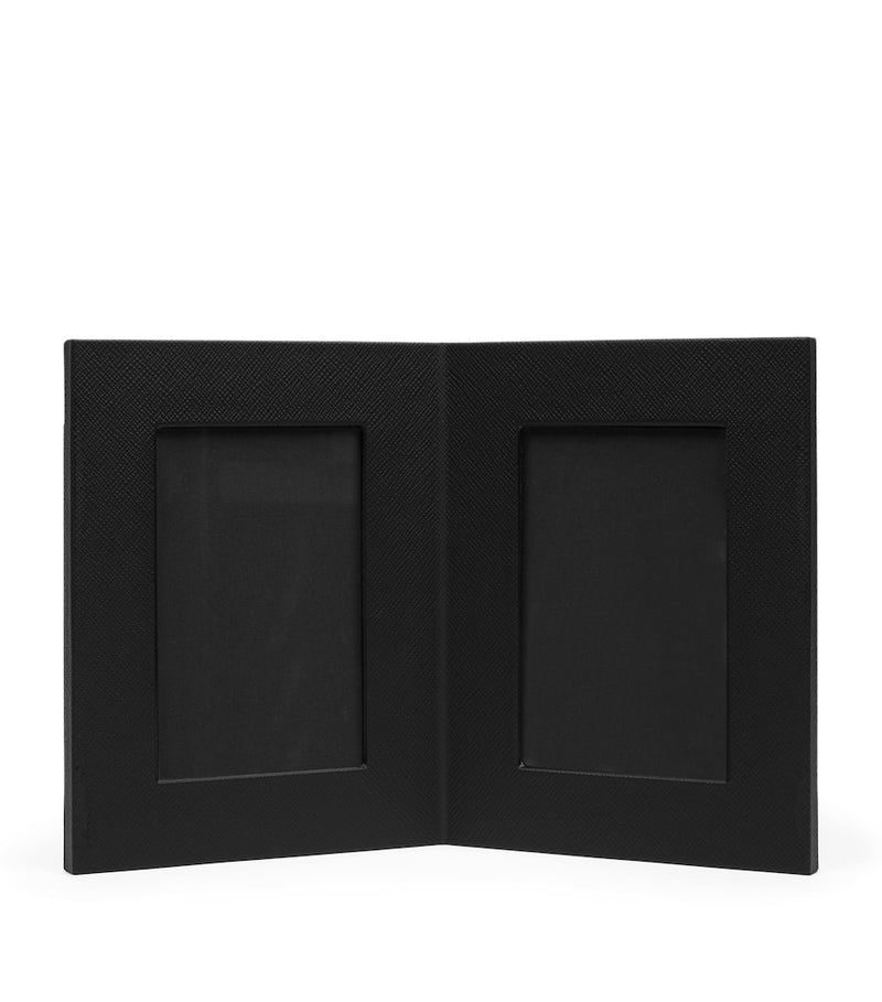 Smythson Calfskin Panama Double Frame 6 x 4 (British brand)