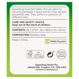 Superdrug Safety Pins Assorted 50 GOODS Superdrug