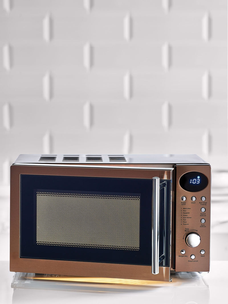 Brushed Copper Digital Microwave 20L - British product