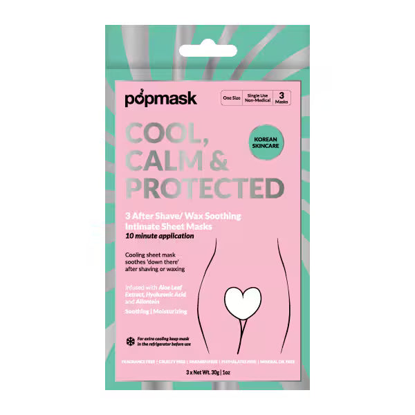 Popmask intimate sheet mask post-shave care 3pc (British brand)