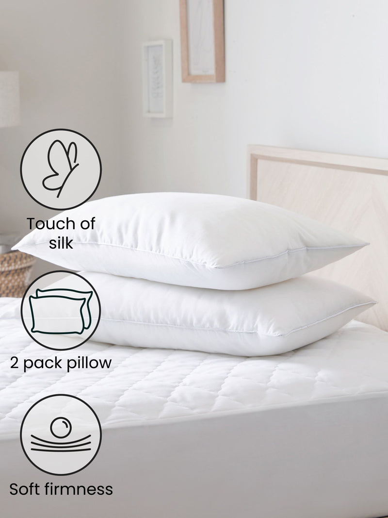 Sleep In Silk firm pillows set of 2 (British brand)