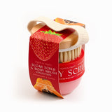 Tropical Fruits strawberry & papaya body scrub brush set 150g (British brand)