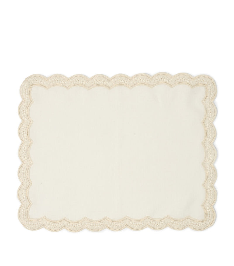 Cabana Magazine Linen Embroidered Emilia Placemat 50cm x 40cm - British product