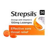 Strepsils Orange With Vitamin C (100mg) Sore Throat Lozenges 36s - McGrocer