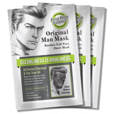 Fuss Free Naturals Men's Charcoal Face Mask Clean Shaven Bamboo Sheet Pack of 3