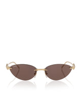 Cat-Eye Sunglasses with Gold-Tone Metal Frames