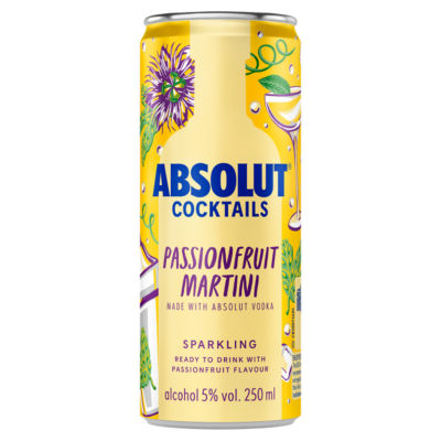 Absolut Sparkling Passionfruit Martini Ready-to-Drink Cocktail 250ml