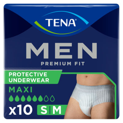 Tena Men Premium Fit Protective Underwear Maxi S/M 10 pack (British brand)