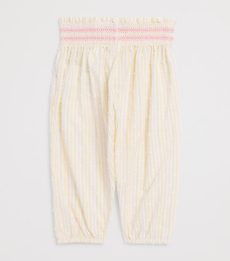 Tartine et Chocolat children's cotton striped trousers with smocked waistband (British brand)
