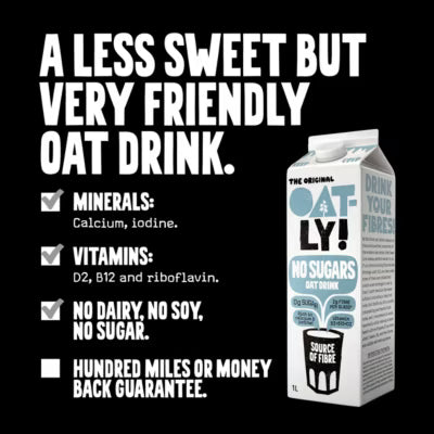 Oatly Light Chilled Oat Drink 1L, imported from the UK