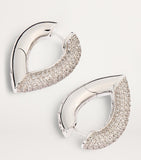 Engelbert Big White Gold and Diamond Drop Link Earrings