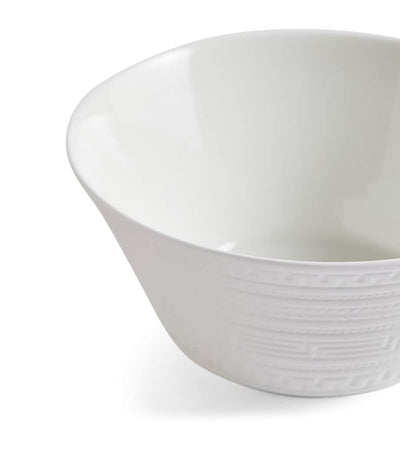 Fine Bone China Cereal Bowl with Embossed Geometric Print 15cm