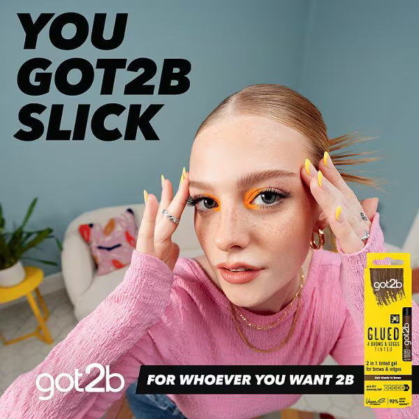 got2b Glued Brows & Edges Tint Dark Brown 16ml, imported from the UK