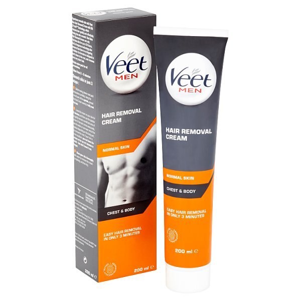 Veet Men Hair Removal Cream Chest & Body Normal Skin 200ml GOODS Superdrug