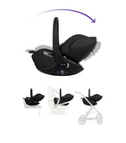 Silver Cross infant car seat with 360-degree rotation and lie-flat recliner (British brand)