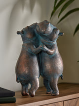 Bronze Hattie and Henry Dancing Hippos Ornament 33.5cm