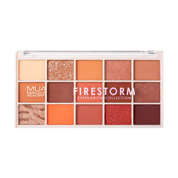 MUA Firestorm 15 Shade Eyeshadow Palette, imported from the UK