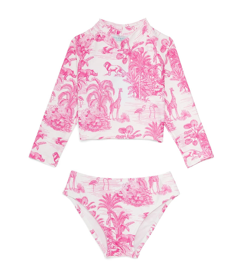 MARIE RAXEVSKY jungle print crop top bikini children's swimwear set (2-12 years), imported from the UK