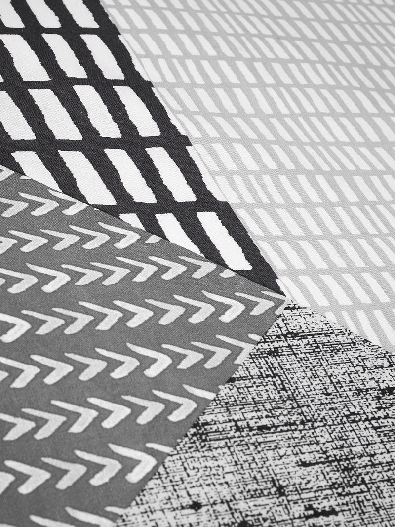 Catherine Lansfield Larsson Geo grey/black duvet cover and pillowcase set - British product