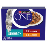 Purina ONE Senior 7+ Mini Fillets Chicken and Beef Wet Cat Food Pouches 8x85g