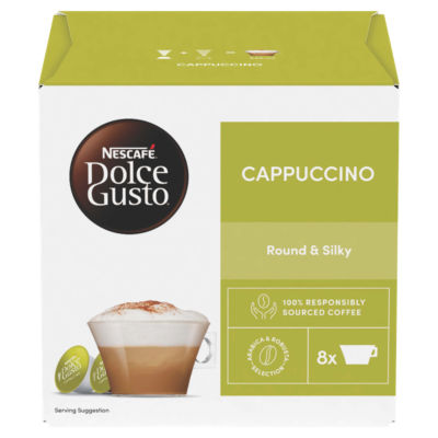 Nescafe Dolce Gusto cappuccino coffee pods x16, imported from the UK