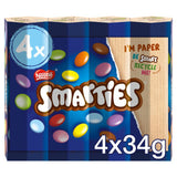 Smarties Milk Chocolate Tube 4 Pack Multipack Sweets 136g