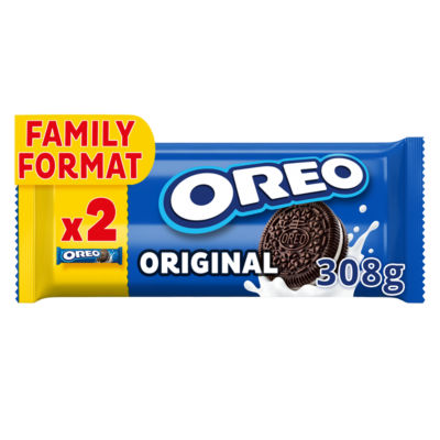Oreo Original Vanilla Sandwich Biscuits 308g Twin Pack, imported from the UK