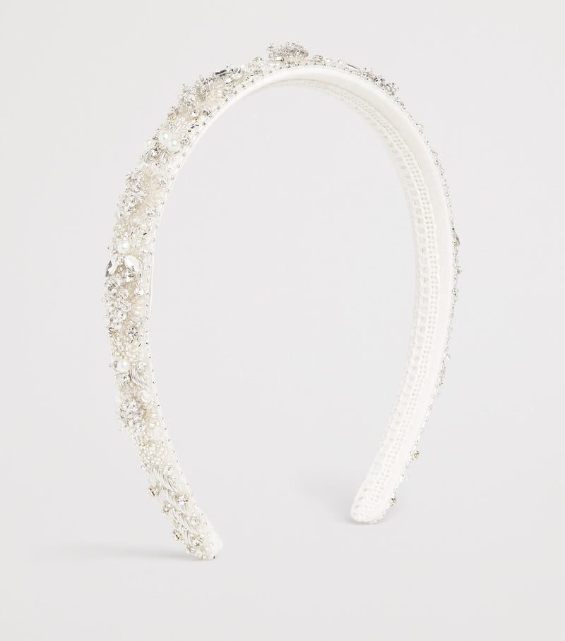 MAISON AVA embellished headband with diamanté and sequin details, imported from the UK